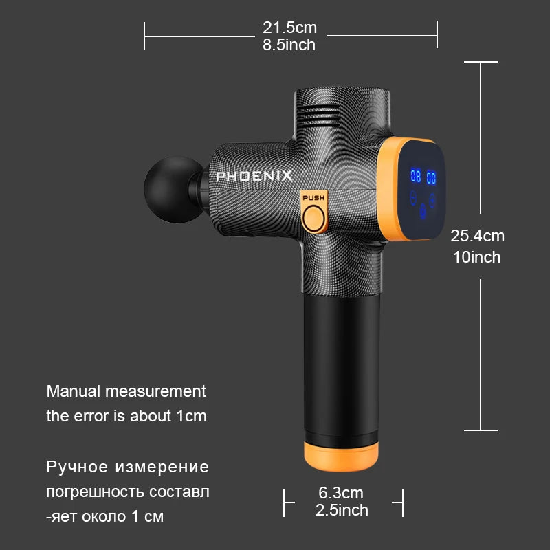 אקדח עיסוי מקצועי PHOENIX A2 – להקלה על כאבים, שחרור שרירים והתאוששות מהירה